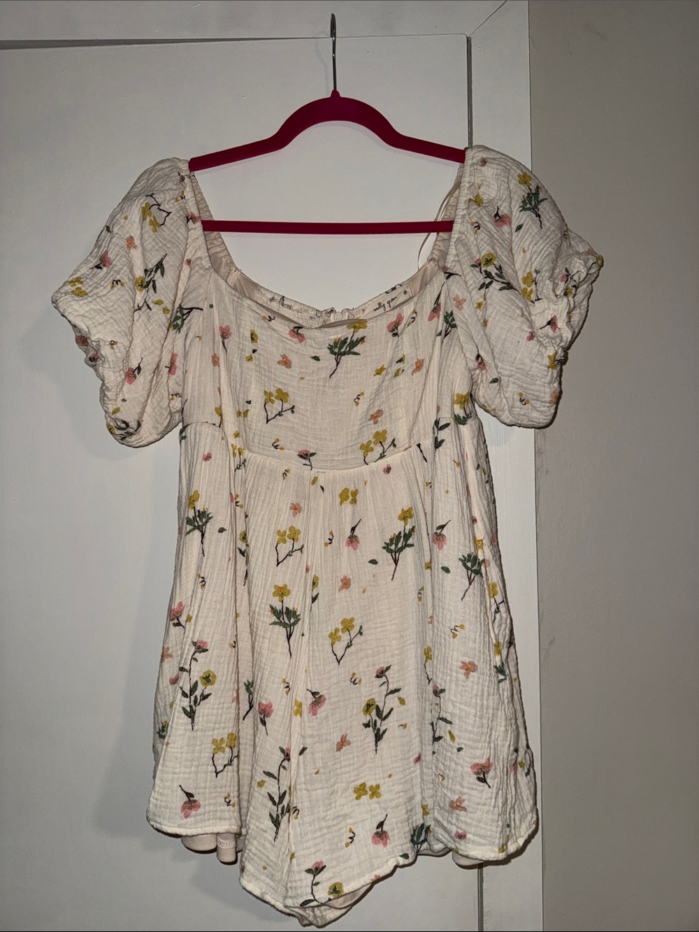 Molly Green - Puff Sleeve Babydoll Floral Romper